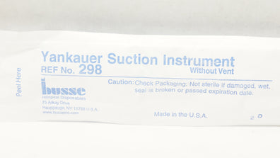 Busse 298 Yankauer Suction Instrument Without Vent